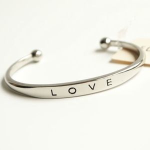 New Stainless Steel Silver Lover Bangle Bracelet